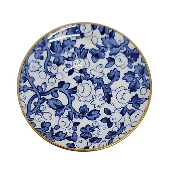 Spode Copelands China England Y6141 Blue Floral Mini Teacup-Saucer w/Gold Trim - Picture 3 of 10